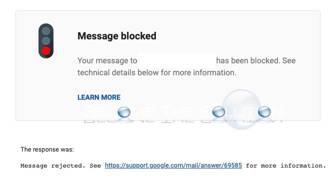 Message blocked (Message rejected) – Gmail