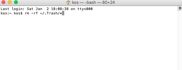 macos force empty trash terminal