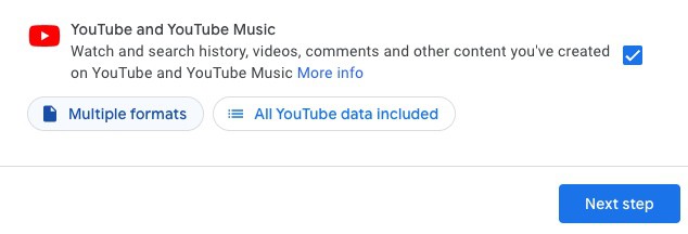 Google takeout youtube export