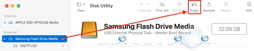 Disk Utility erase drive apfs