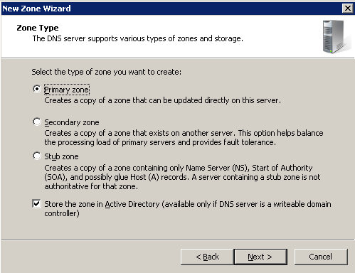 New DNS Zone