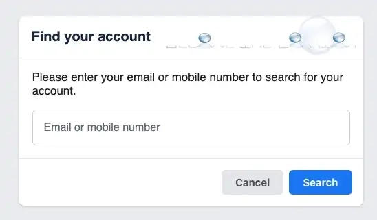 Facebook Forgot Password Find Your Account