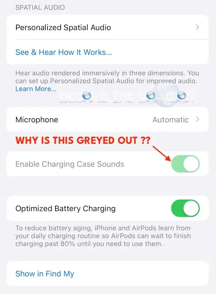 Fix: Apple AirPods/Pro Enable Charging Case Sounds Greyed Out