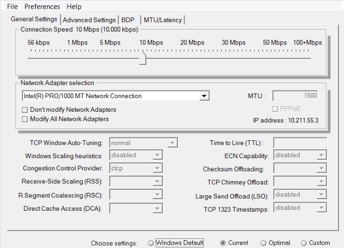 TCP Optimizer Windows