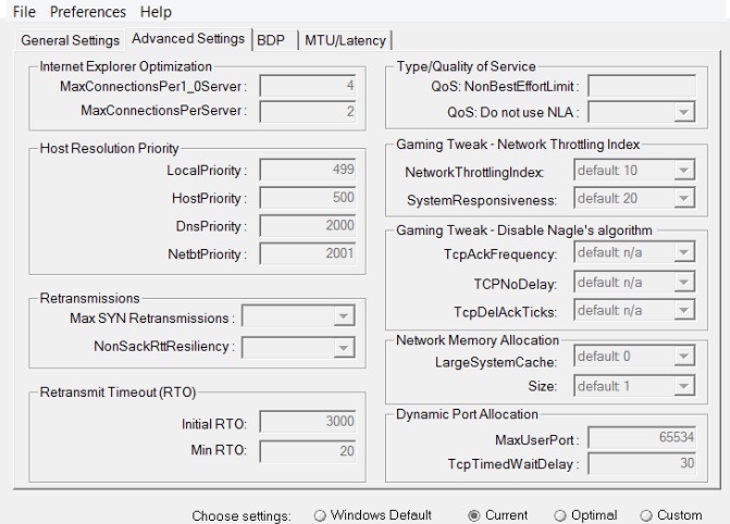 TCP Optimizer Windows