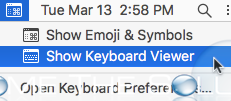 Mac show keyboard viewer