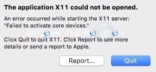 The application x11 could not be opened mac os что делать