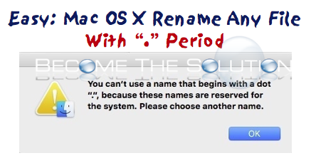 Rename File With Period Dot . In Mac X