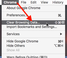 Google chrome clear browsing data