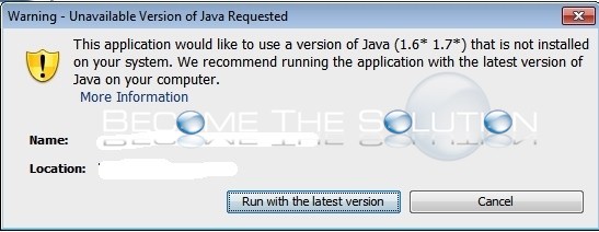 Fix: This Application Would Like to Use a Version of Java
