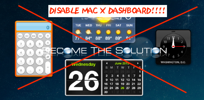 Mac X - Disable Dashboard 10.10 Yosemite