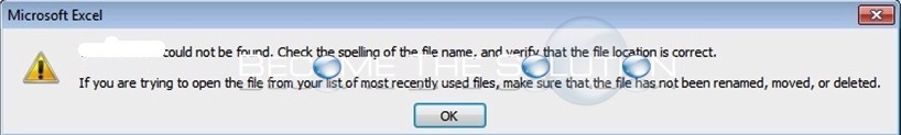 Fix: Excel – Could not be Found. Check the Spelling of the File Name