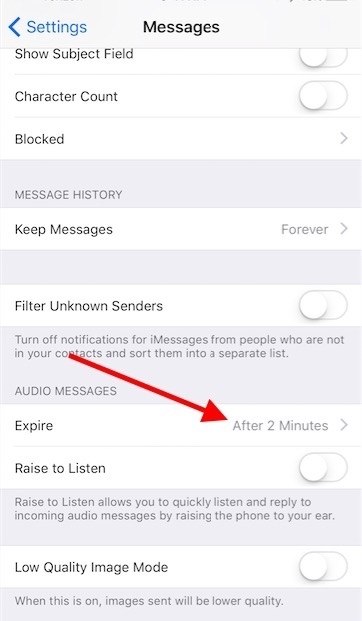 iPhone Auto Delete Messages