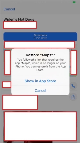 iPhone Restore Maps Directions