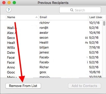 how to remove email address from mac mail