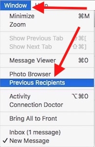Mac Mail Previous Recipients