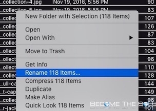 mac finder rename multiple files