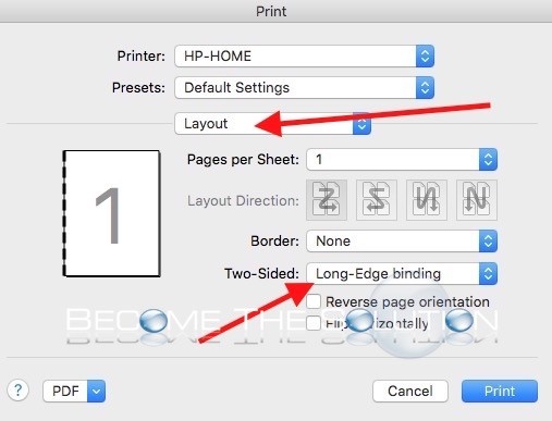 how do you stop printing double sided on mac pdf