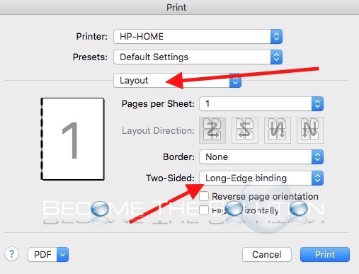 word 2016 for mac print two sided