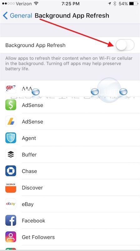 iPhone Disable App Refresh