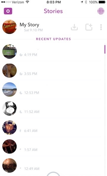 Snapchat story volume