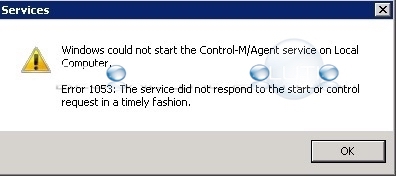 Fix Error 1053 The Service Did Not Respond To The Start Or Control Request Control M Agent