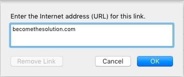 Mac mail add URL in signature