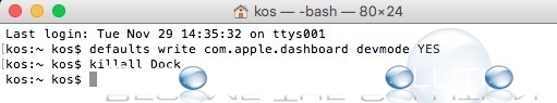 Mac terminal commands widgets desktop