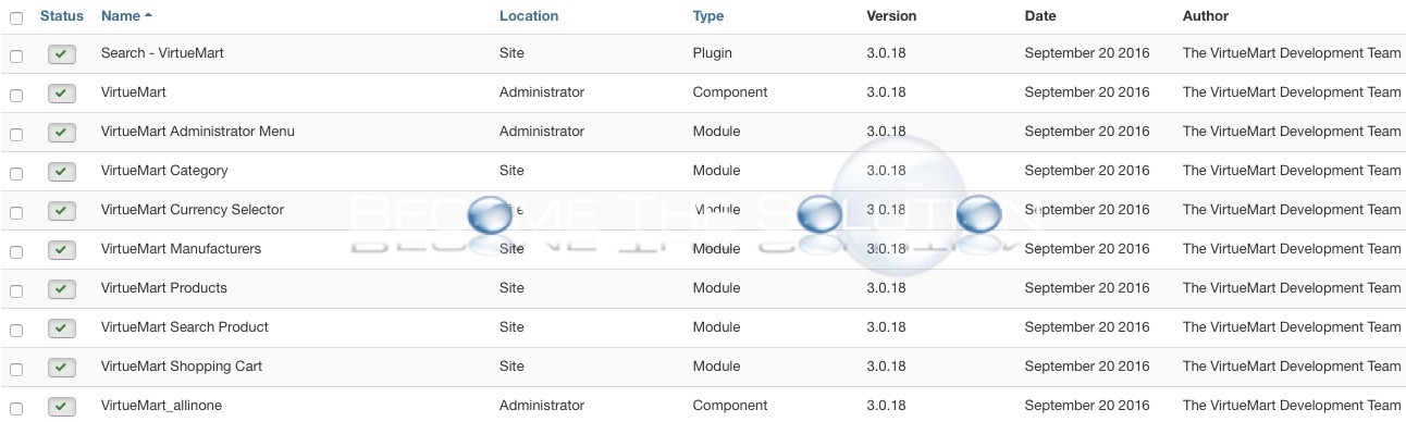 Uninstall virtuemart plugins joomla backend