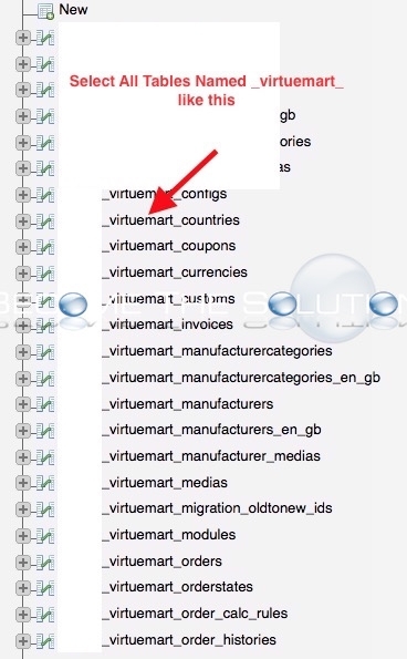 Virtuemart delete sql tables