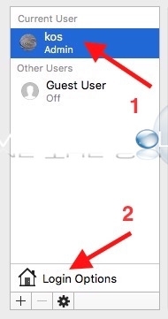 Mac os x login options