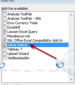 Excel solver add-in