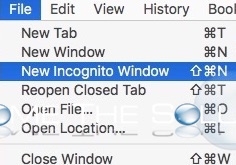 Google chrome new incognito window