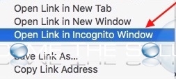 Google chrome open link in new incognito window