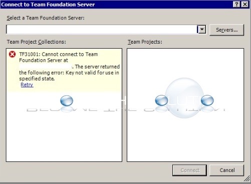 Fix: Key Not Valid for Use in Specified State – TF31001 - Team Foundation Server