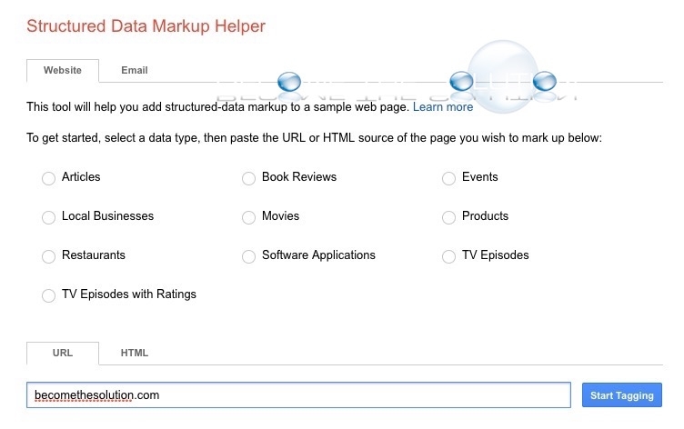 Google structured data markup helper tool