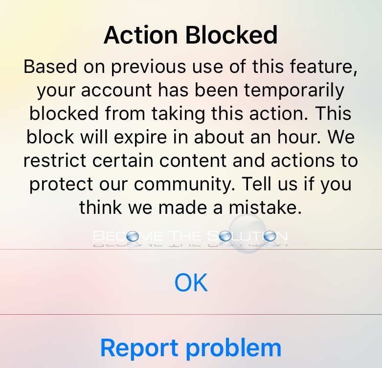 Fix: Action Blocked Based on Previous Use of This Feature – Instagram
