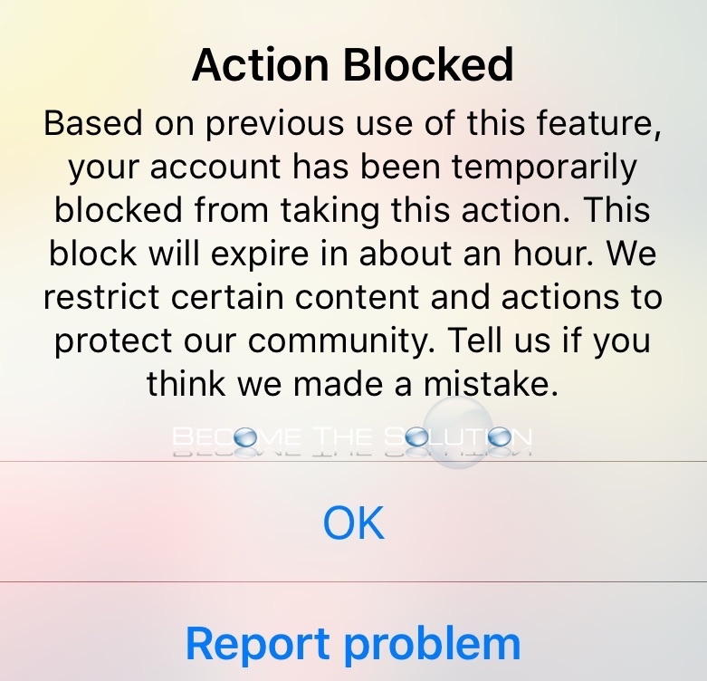 How to fix temporarily blocked on instagram