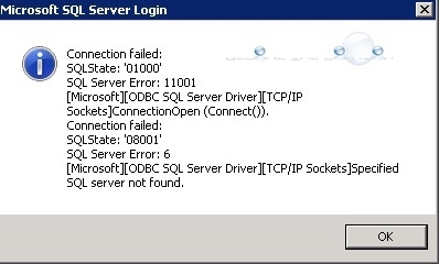 Fix: Microsoft SQL Server Error 6 11001