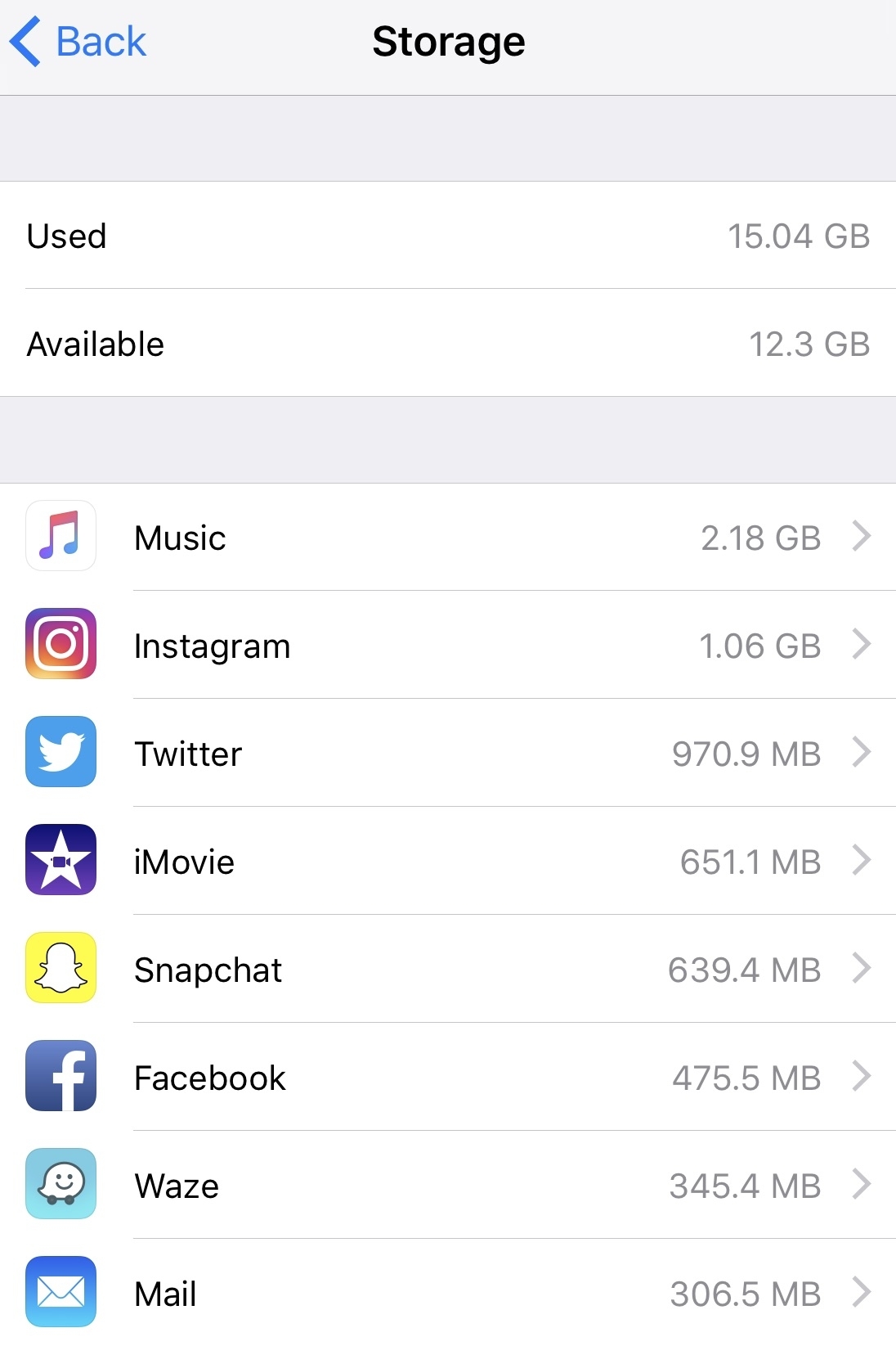 iPhone manage storage