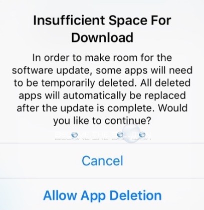 Fix: Insufficient Space For Download - iPhone iPad