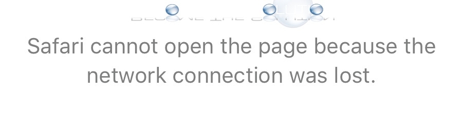 safari cannot open page connection lost