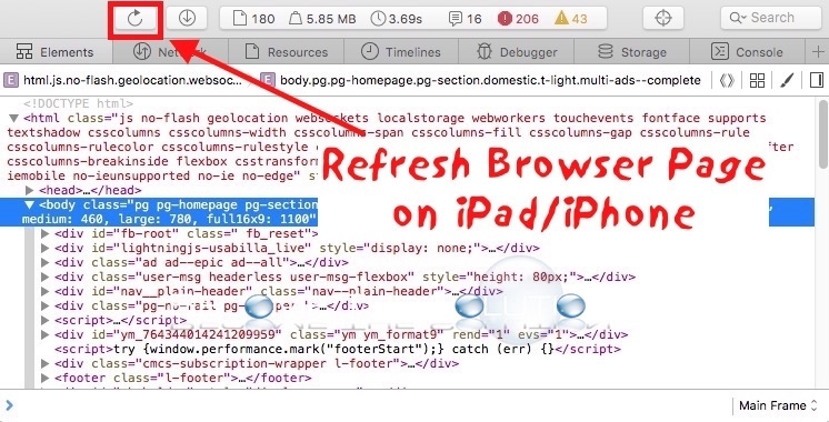 how to debug iphone safari on mac