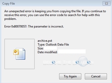 Fix: Error 0x80070057: The Parameter is Incorrect – Outlook