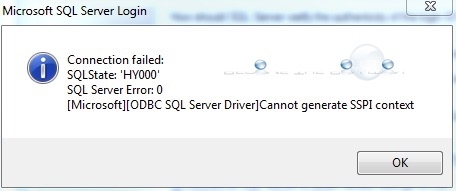 Fix: Cannot Generate SSPI Context - Microsoft DSN