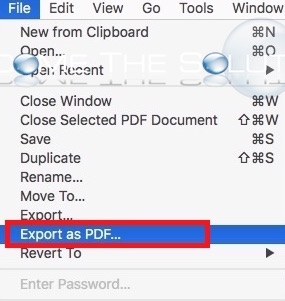 export preview mac to pdf showing up blank