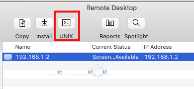 Apple remote desktop send unix command