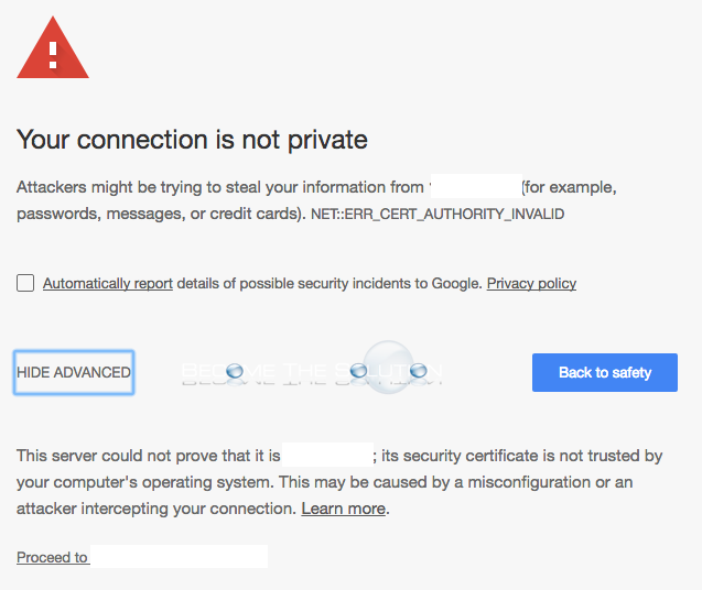 Fix: NET::ERR_CERT_AUTHORITY_INVALID – Google Chrome