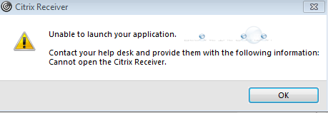 unable to login to citrix receiver