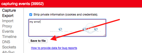 Google chrome export net internals log